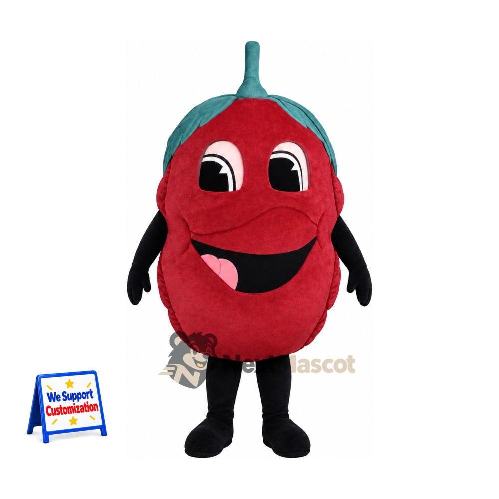 Plum Mascot Costume - Purple, Big Smile Plum Mascot Costume - Purple, Big Smile