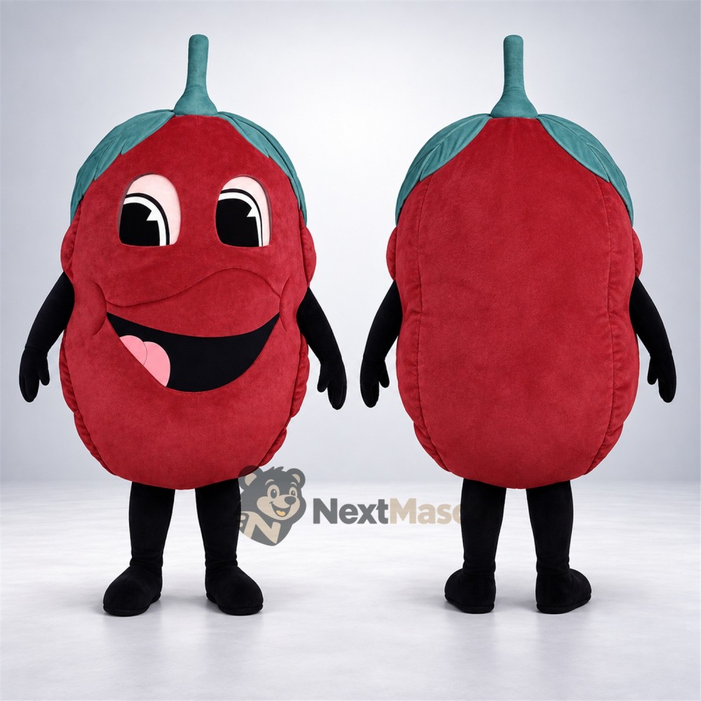 Plum Mascot Costume - Purple, Big Smile Plum Mascot Costume - Purple, Big Smile