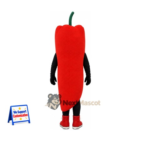 Chili Pepper Mascot Costume - Red, Red Sneakers Chili Pepper Mascot Costume - Red, Red Sneakers