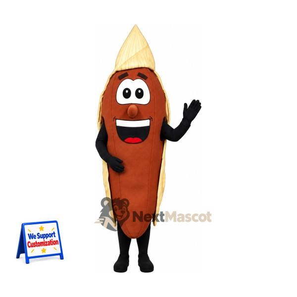 Cocoa Pod Mascot Costume - Yellow Hat