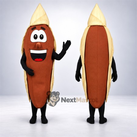 Cocoa Pod Mascot Costume - Yellow Hat Cocoa Pod Mascot Costume - Yellow Hat