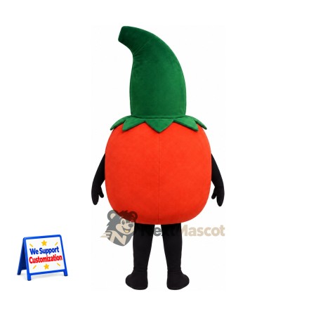 Tomato Mascot Costume - Tall Green Stem Tomato Mascot Costume - Tall Green Stem