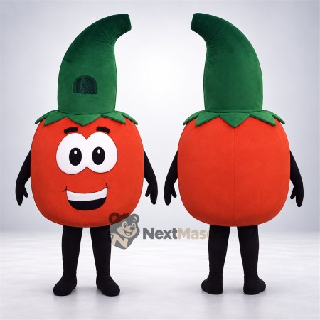 Tomato Mascot Costume - Tall Green Stem Tomato Mascot Costume - Tall Green Stem
