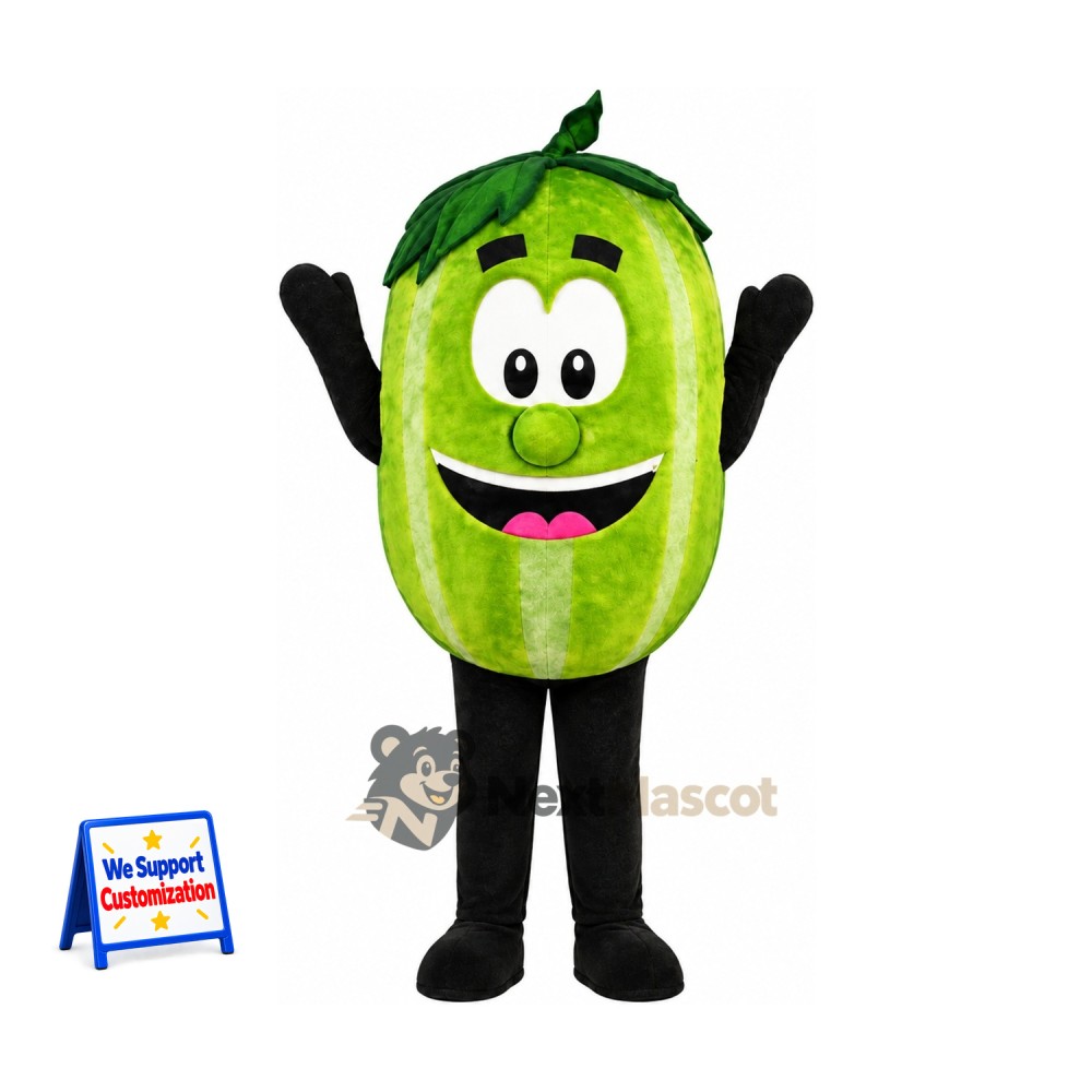 Bell Pepper Mascot Costume - Green, Big Smile