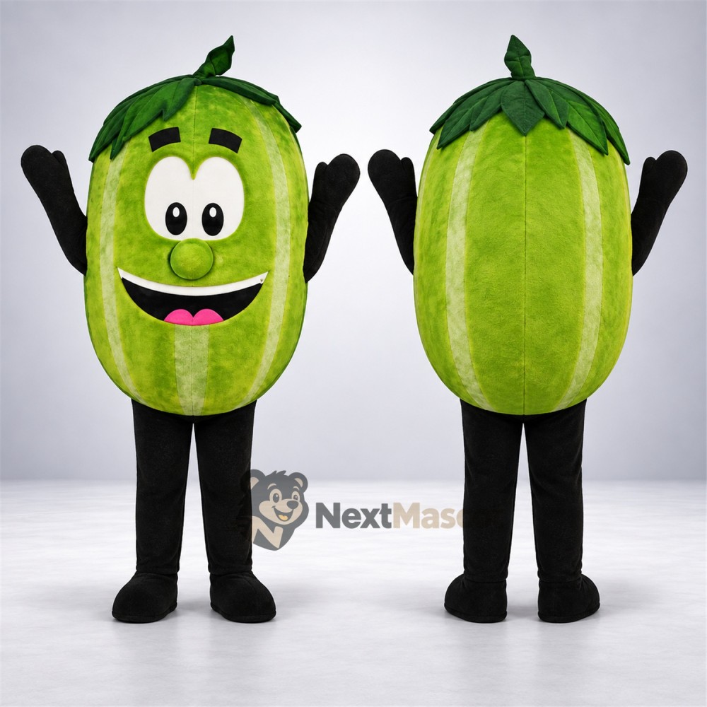 Bell Pepper Mascot Costume - Green, Big Smile