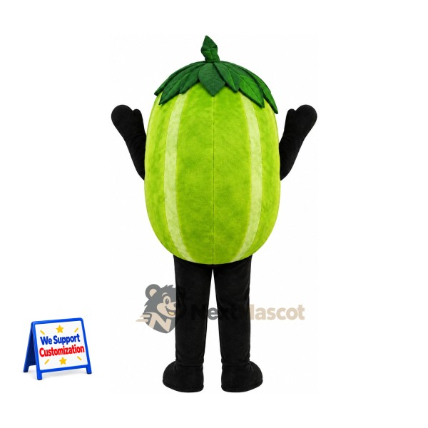 Bell Pepper Mascot Costume - Green, Big Smile Bell Pepper Mascot Costume - Green, Big Smile