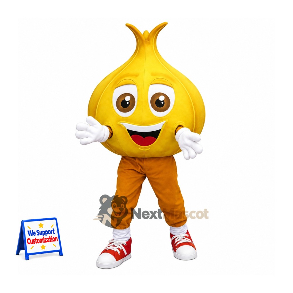 Onion Mascot Costume - Brown Pants and Red Sneakers Onion Mascot Costume - Brown Pants and Red Sneakers