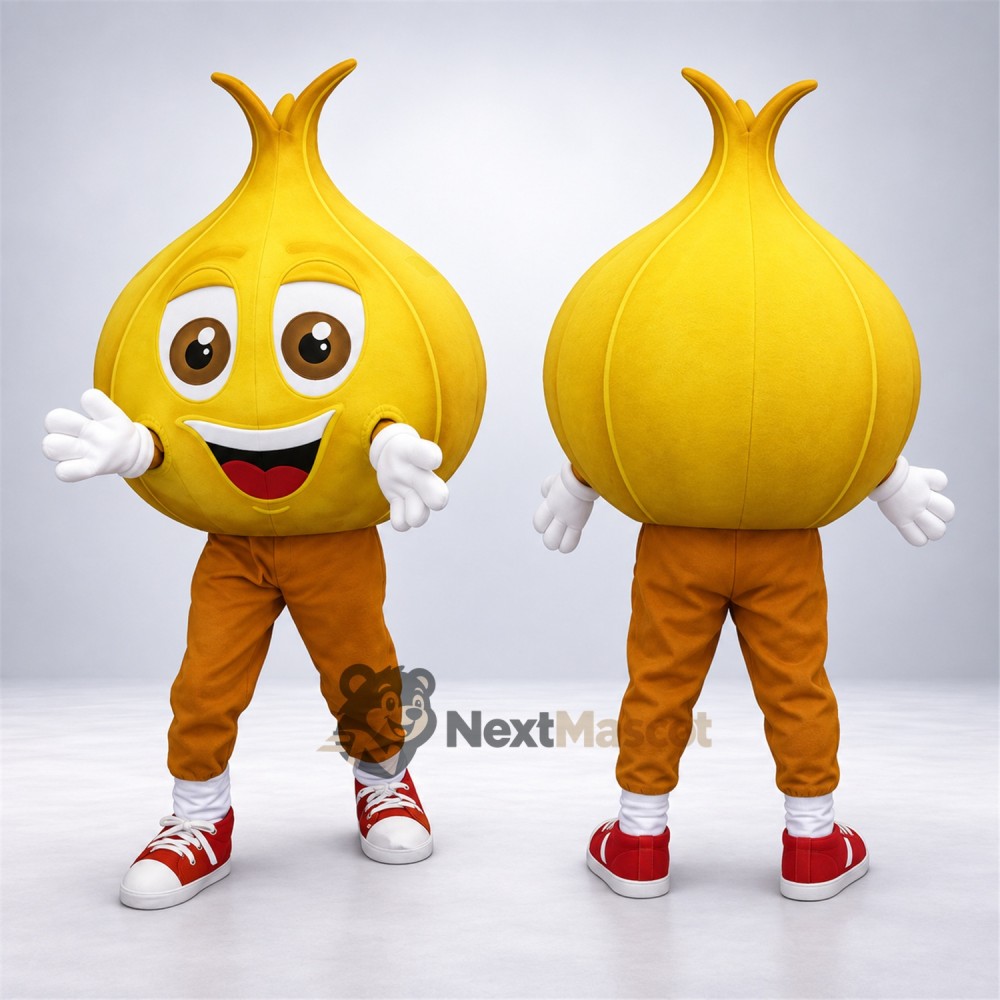 Onion Mascot Costume - Brown Pants and Red Sneakers Onion Mascot Costume - Brown Pants and Red Sneakers