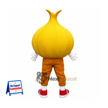 Onion Mascot Costume - Brown Pants and Red Sneakers Onion Mascot Costume - Brown Pants and Red Sneakers