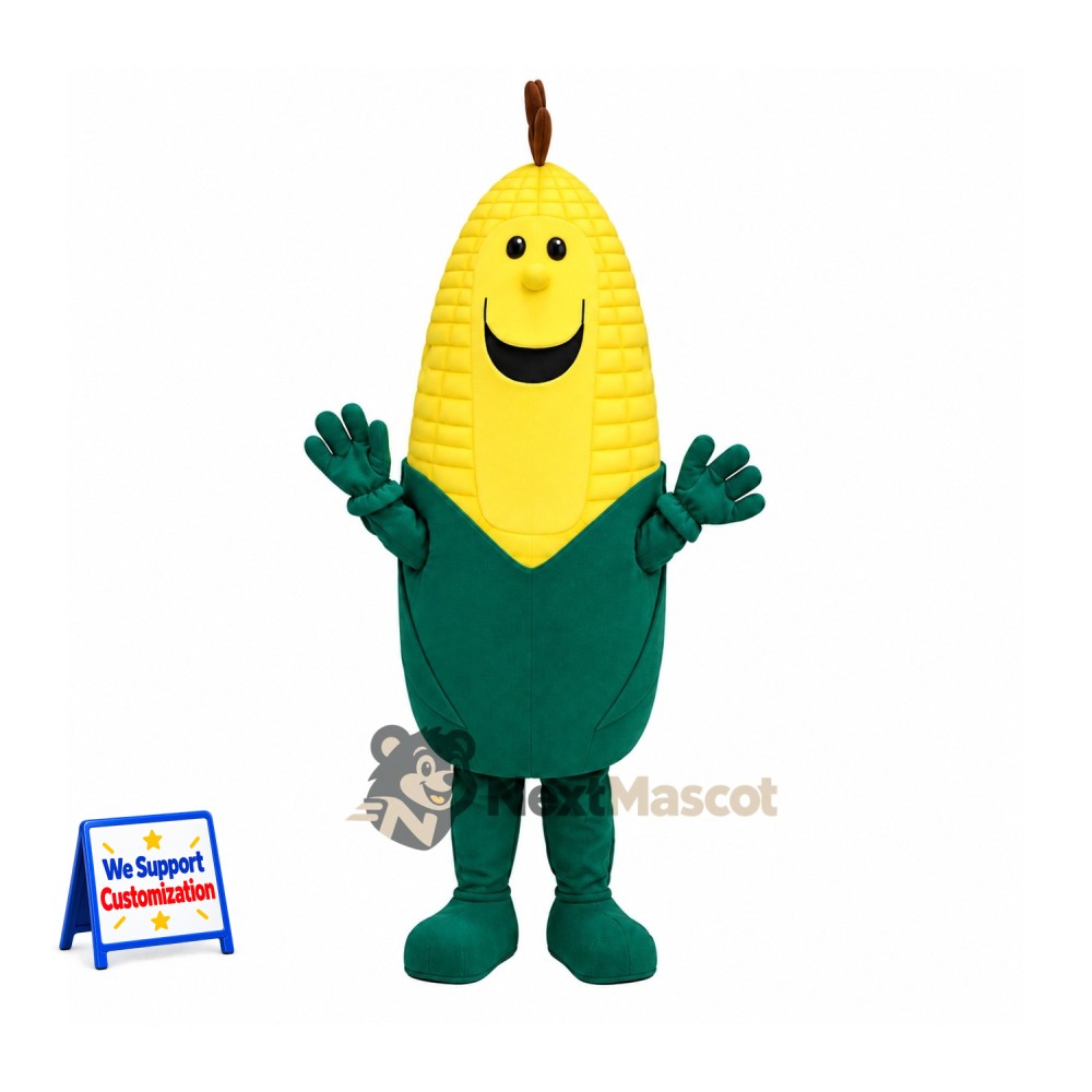 Corn Mascot Costume - Green Gloves and Pants for Food Festivals Corn Mascot Costume - Green Gloves and Pants for Food Festivals