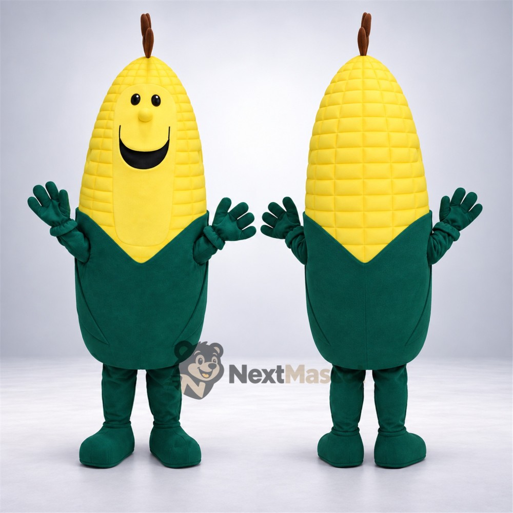 Corn Mascot Costume - Green Gloves and Pants for Food Festivals Corn Mascot Costume - Green Gloves and Pants for Food Festivals