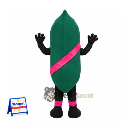 Pea Pod Mascot Costume - Pink Sash Pea Pod Mascot Costume - Pink Sash