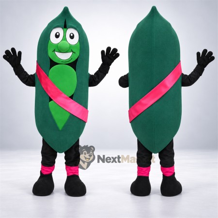 Pea Pod Mascot Costume - Pink Sash Pea Pod Mascot Costume - Pink Sash