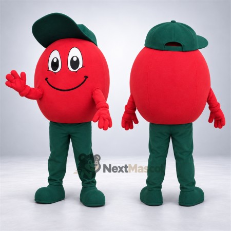 Tomato Mascot Costume - Green Cap Tomato Mascot Costume - Green Cap