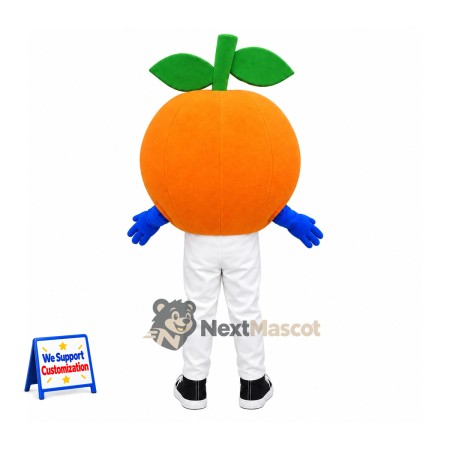 Orange Mascot Costume - White Pants and Blue Gloves Orange Mascot Costume - White Pants and Blue Gloves