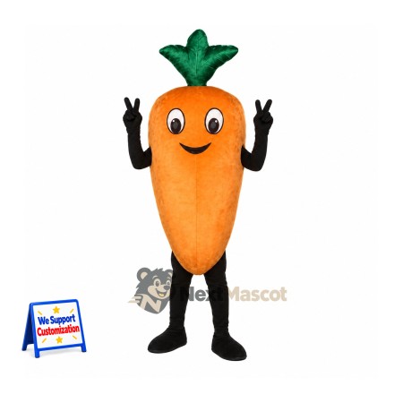 Carrot Mascot Costume - Black Arms and Legs for Food Fairs Carrot Mascot Costume - Black Arms and Legs for Food Fairs