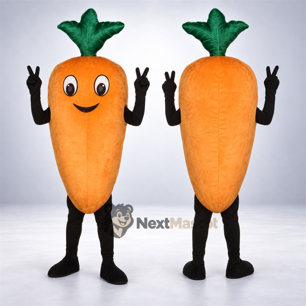 Carrot Mascot Costume - Black Arms and Legs for Food Fairs Carrot Mascot Costume - Black Arms and Legs for Food Fairs