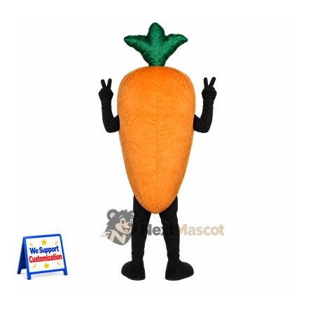 Carrot Mascot Costume - Black Arms and Legs for Food Fairs Carrot Mascot Costume - Black Arms and Legs for Food Fairs