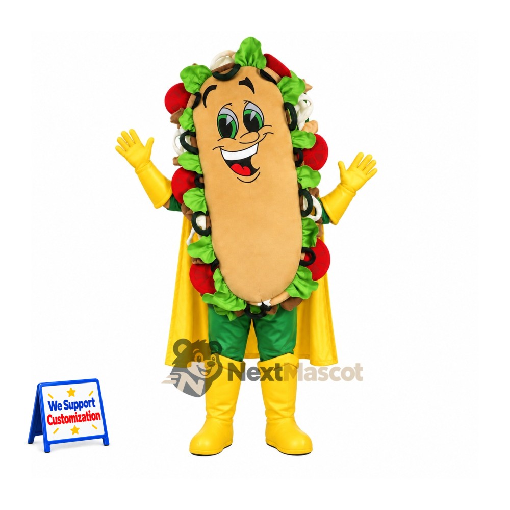 Sandwich Mascot Costume - Superhero Style Sandwich Mascot Costume - Superhero Style