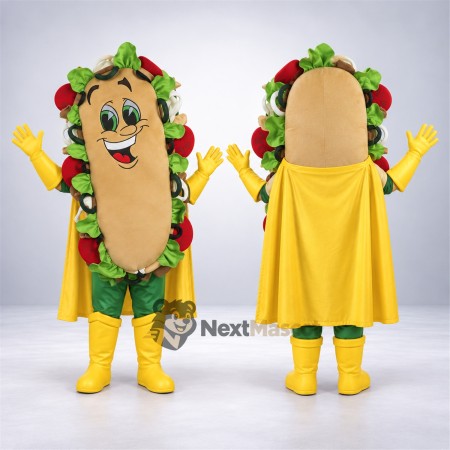 Sandwich Mascot Costume - Superhero Style Sandwich Mascot Costume - Superhero Style