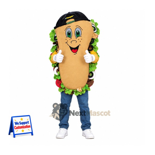 Sandwich Mascot Costume - Black Cap