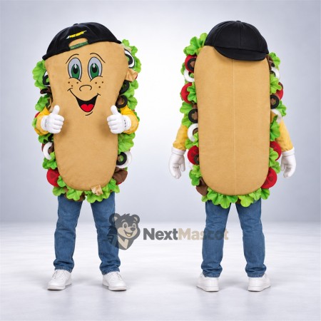 Sandwich Mascot Costume - Black Cap Sandwich Mascot Costume - Black Cap