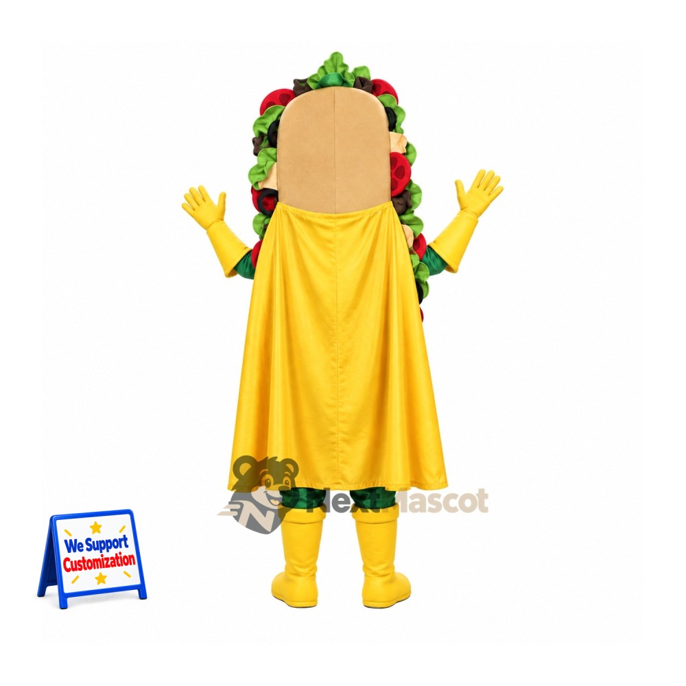 Sandwich Mascot Costume - Superhero Style for Food Festivals Sandwich Mascot Costume - Superhero Style for Food Festivals