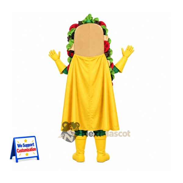 Sandwich Mascot Costume - Superhero Style for Food Festivals Sandwich Mascot Costume - Superhero Style for Food Festivals