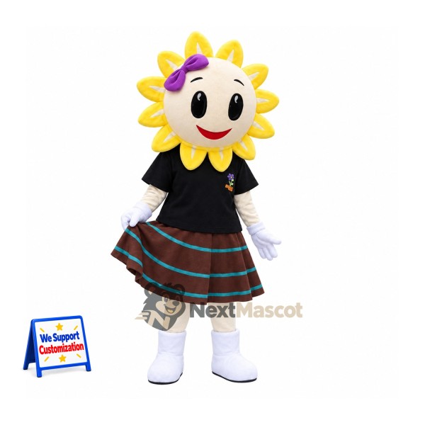 Sunflower Mascot Costume - Plaid Skirt