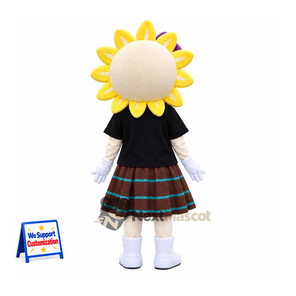 Sunflower Mascot Costume - Plaid Skirt Sunflower Mascot Costume - Plaid Skirt