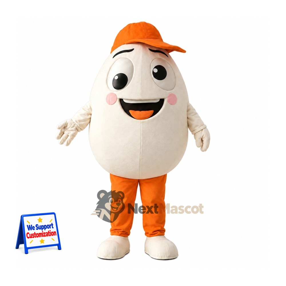 Egg Mascot Costume - Orange Cap Egg Mascot Costume - Orange Cap