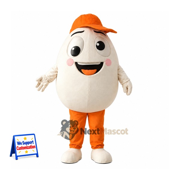 Egg Mascot Costume - Orange Cap