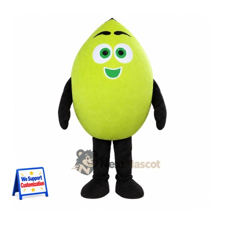 Lime Mascot Costume - Green, Black Arms and Legs Lime Mascot Costume - Green, Black Arms and Legs