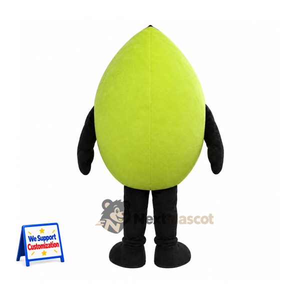 Lime Mascot Costume - Green, Black Arms and Legs