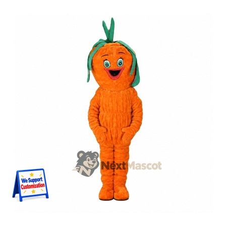 Carrot Mascot Costume - Textured Body Carrot Mascot Costume - Textured Body