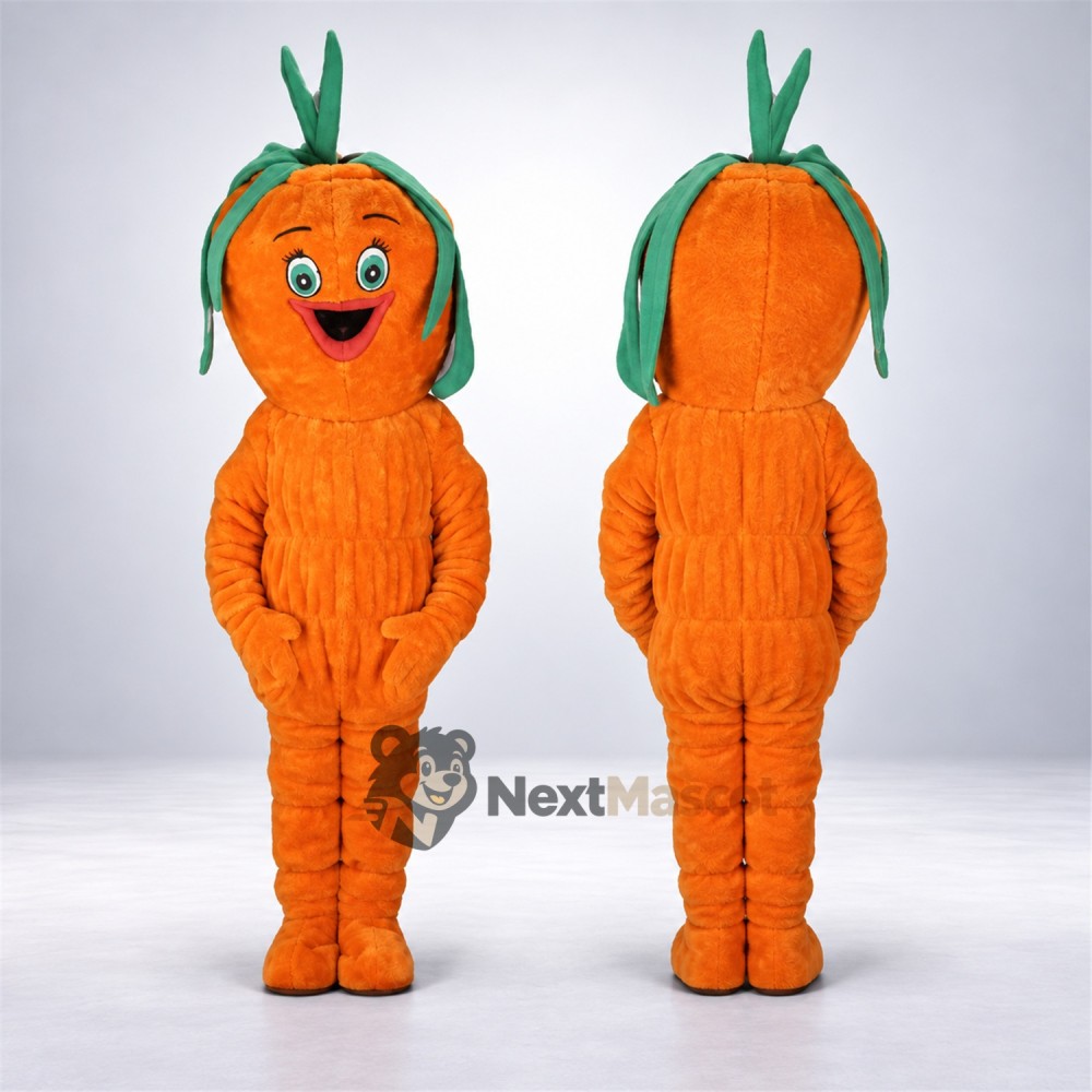 Carrot Mascot Costume - Textured Body Carrot Mascot Costume - Textured Body