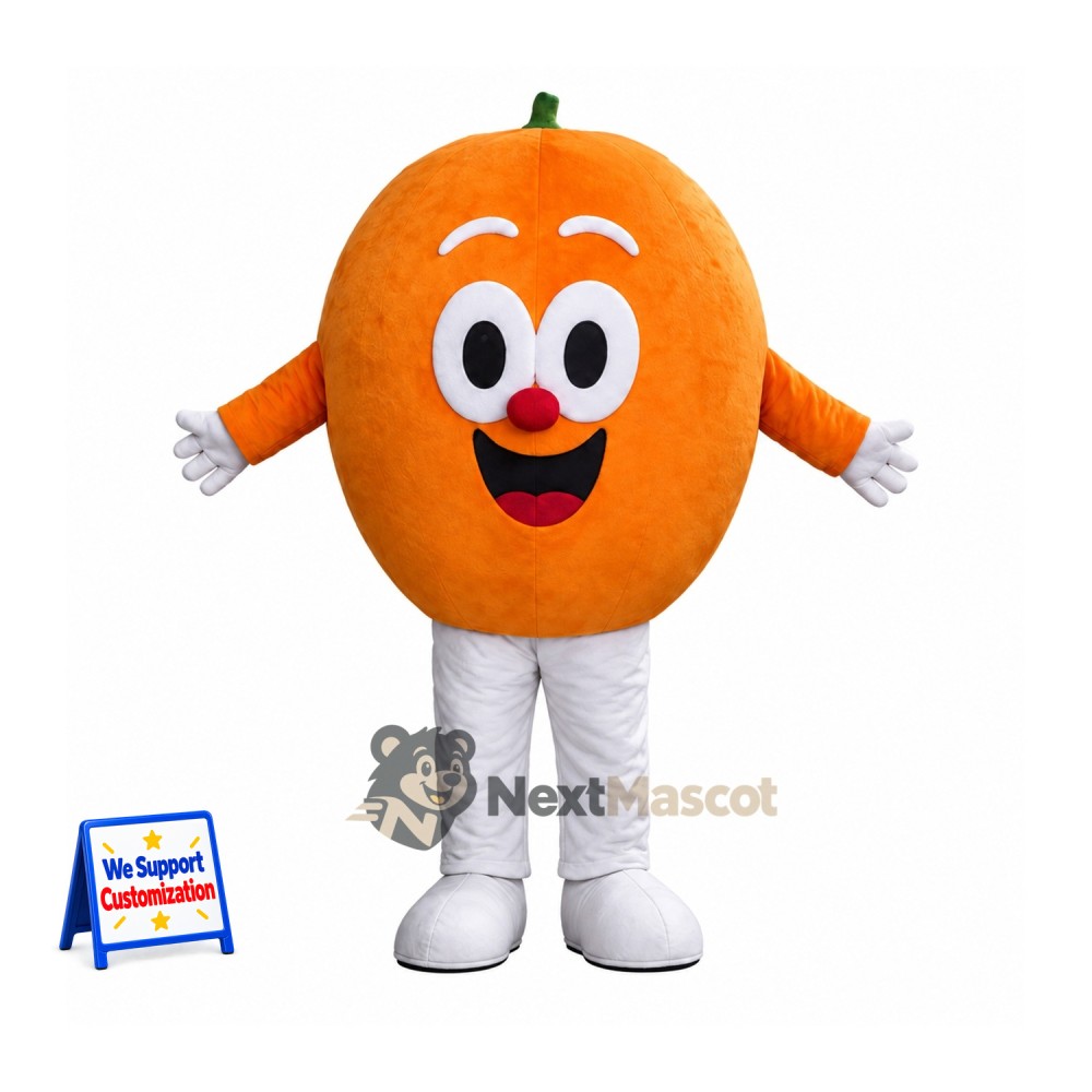 Orange Mascot Costume - Big Smile and White Legs Orange Mascot Costume - Big Smile and White Legs