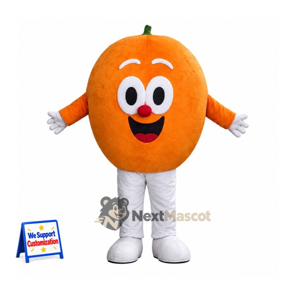 Orange Mascot Costume - Big Smile and White Legs