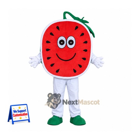 Watermelon Slice Mascot Costume - White Pants for Food Festivals Watermelon Slice Mascot Costume - White Pants for Food Festivals