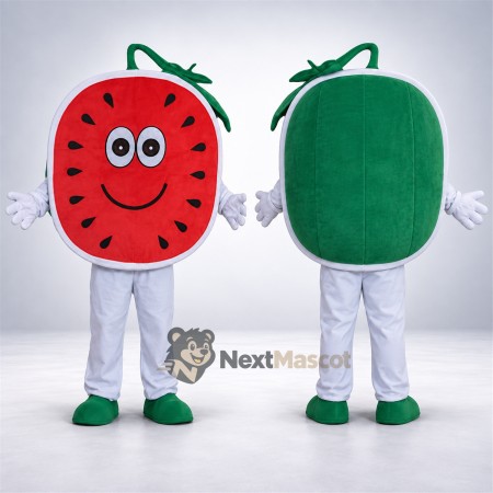 Watermelon Slice Mascot Costume - White Pants for Food Festivals Watermelon Slice Mascot Costume - White Pants for Food Festivals