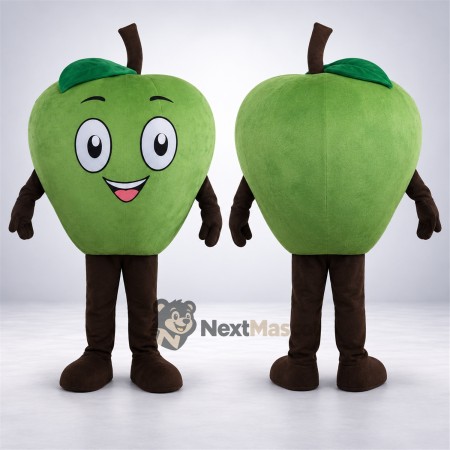 Apple Mascot Costume - Green, Brown Arms and Legs