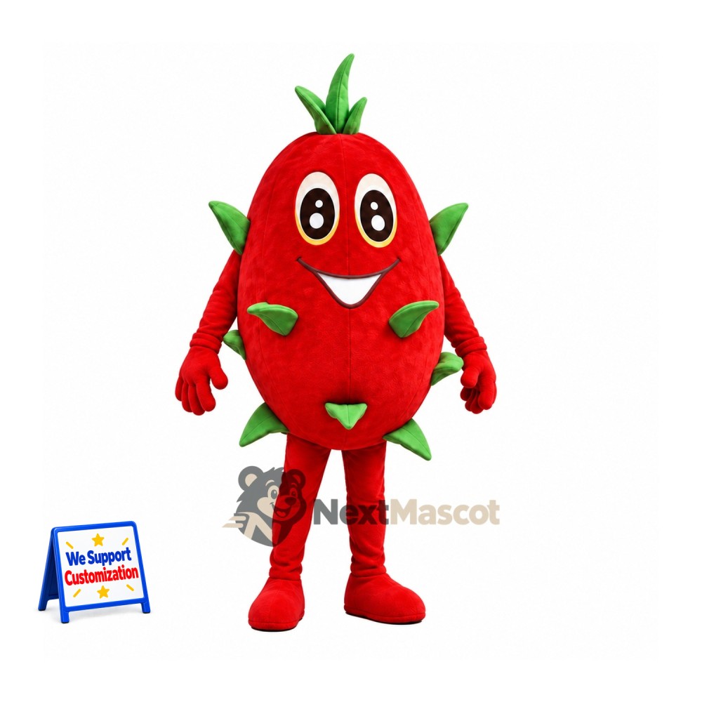 Dragon Fruit Mascot Costume - Red Dragon Fruit Mascot Costume - Red