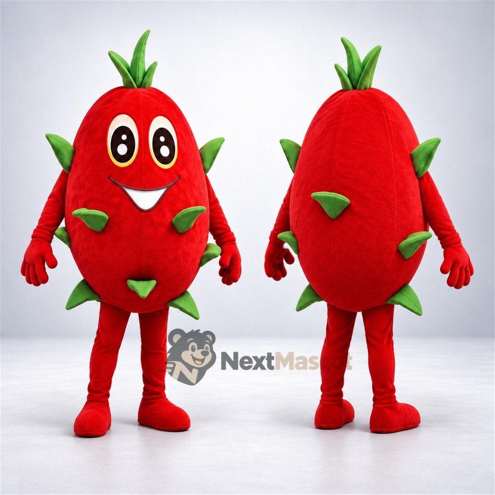 Dragon Fruit Mascot Costume - Red Dragon Fruit Mascot Costume - Red