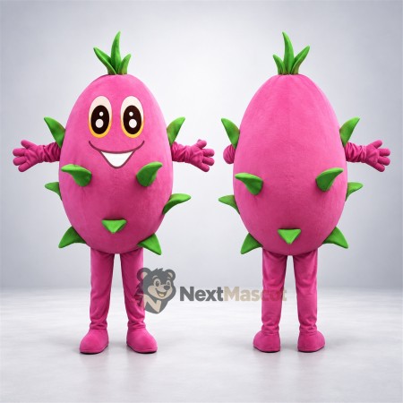 Dragon Fruit Mascot Costume - Pink, Small Smile Dragon Fruit Mascot Costume - Pink, Small Smile