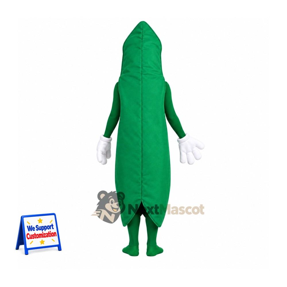 Pea Pod Mascot Costume - Open Face Pea Pod Mascot Costume - Open Face
