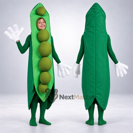 Pea Pod Mascot Costume - Open Face Pea Pod Mascot Costume - Open Face