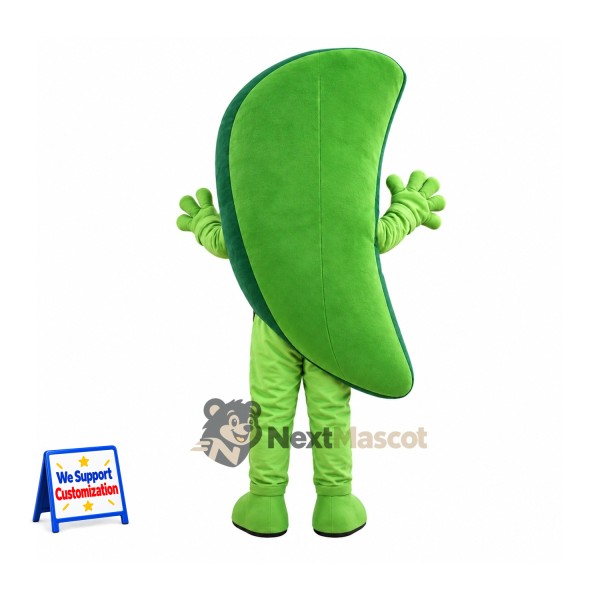 Leaf Mascot Costume - Green, Green Arms and Legs