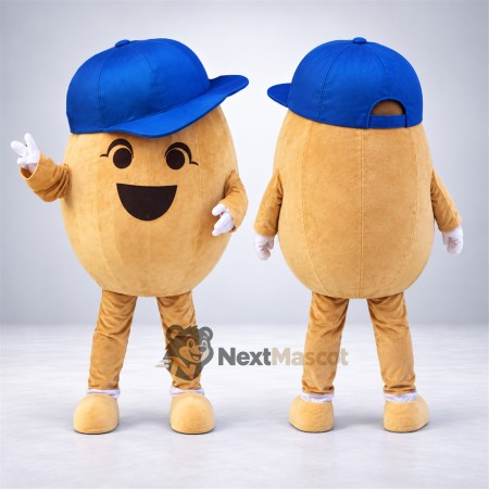 Potato Mascot Costume - Blue Cap for Food Festivals Potato Mascot Costume - Blue Cap for Food Festivals