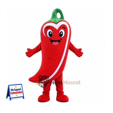 Chili Pepper Mascot Costume - Red, Red Legs Chili Pepper Mascot Costume - Red, Red Legs