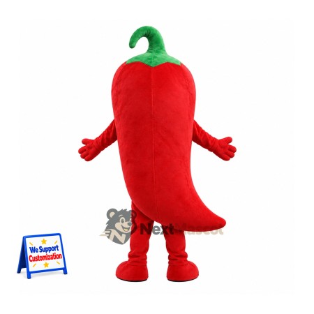 Chili Pepper Mascot Costume - Red, Red Legs Chili Pepper Mascot Costume - Red, Red Legs